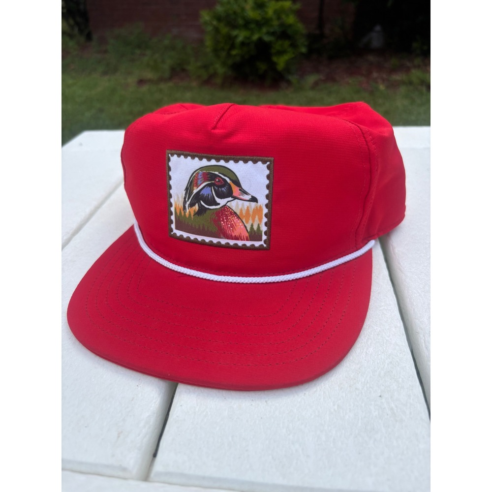Burlebo Red Wood Duck Stamp Rope Hat Performance Snapback Cap Mens Outdoor